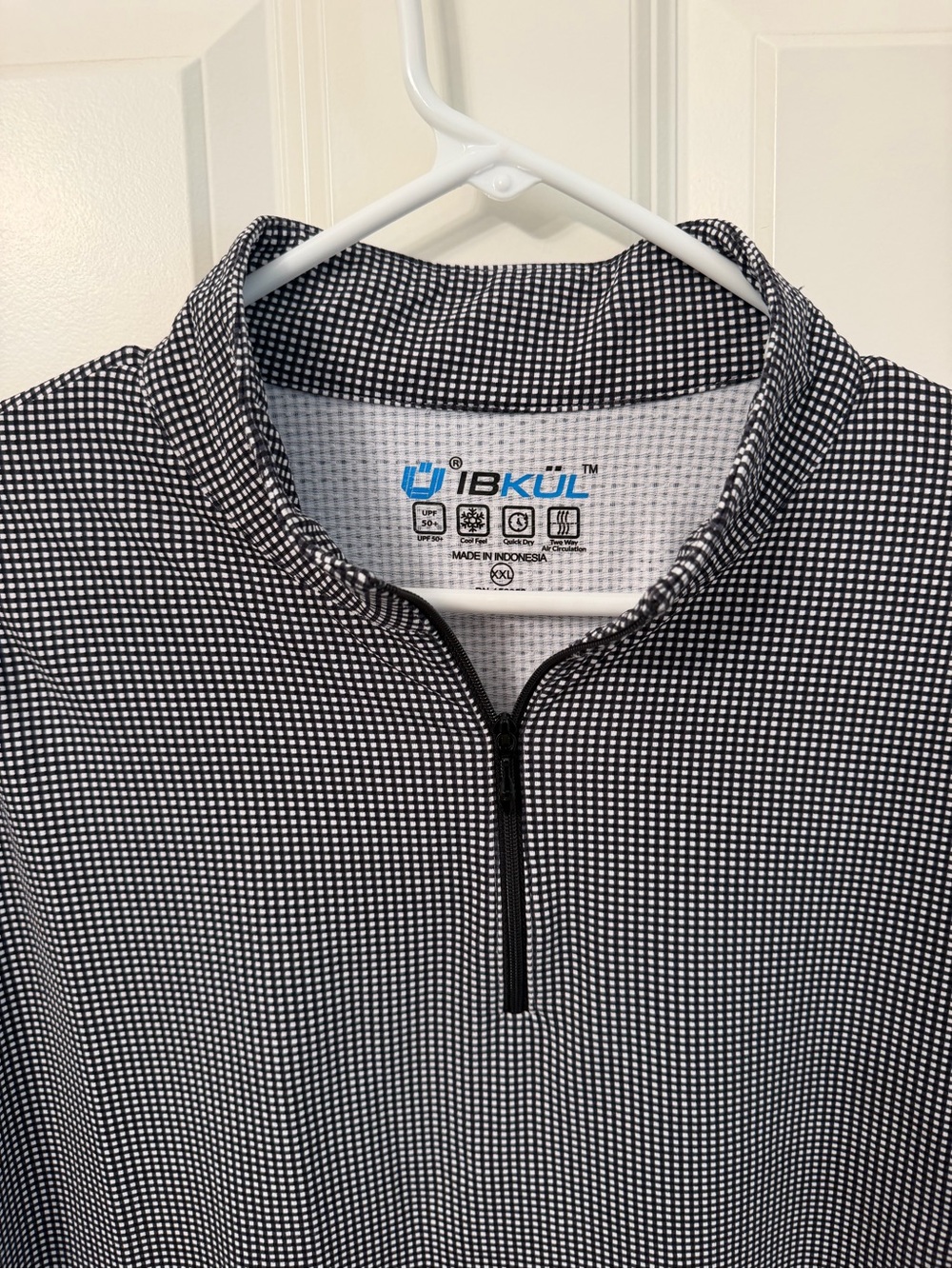IBKUL New Women's Long Sleeve Zip Mock Shirt Pullover Mini Check Print
Size XXL